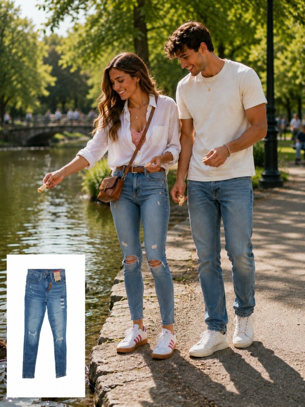 Levi's 721 High Rise Light Blue Ripped Skinny Jeans- Size 24 waist